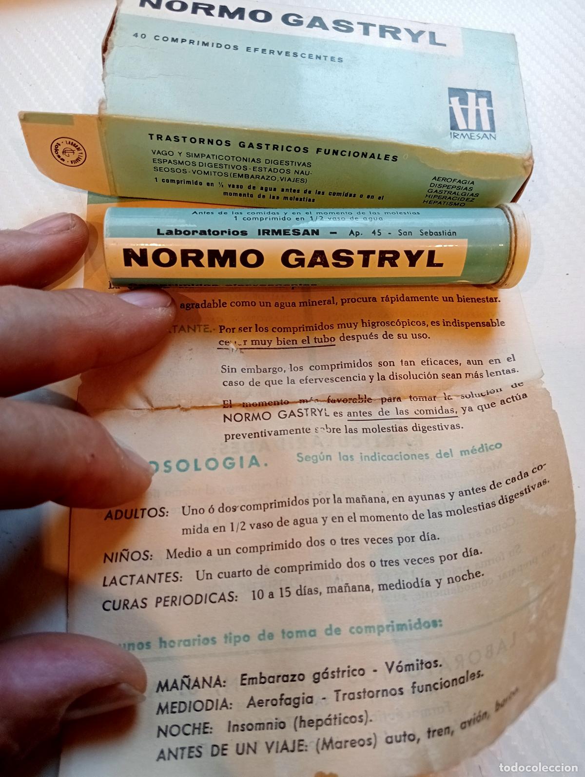 Libros de segunda mano: MEDICAMENTO ANTIGUO NORMO GASTRYL LABORATORIO IRMESAN BOTICA, MEDICINA,