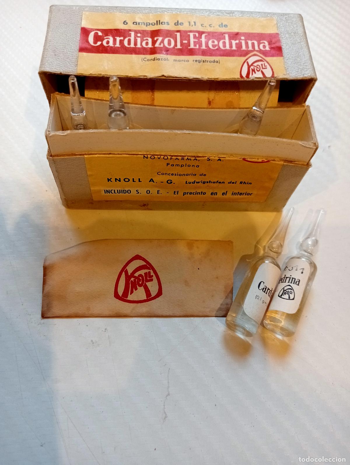 Libros de segunda mano: MEDICAMENTO ANTIGUO CARDIAZOL EFEDRINA LABORATORIO KNOLL BOTICA, MEDICINA,