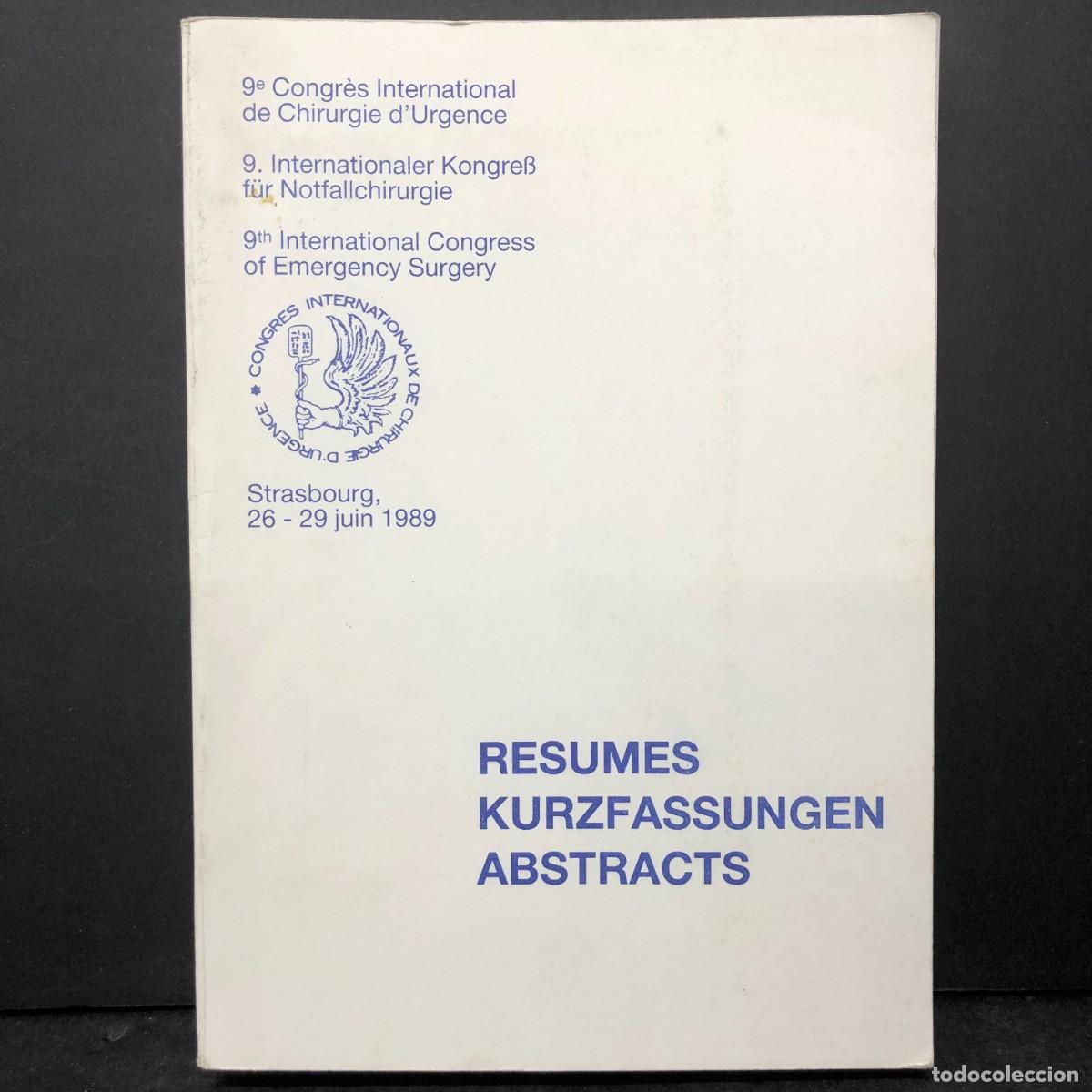 Libros de segunda mano: RESUMES KURZFASSUNGEN ABSTRACTS - STRASBOURG - 26-29 JUIN 1989 / 1471