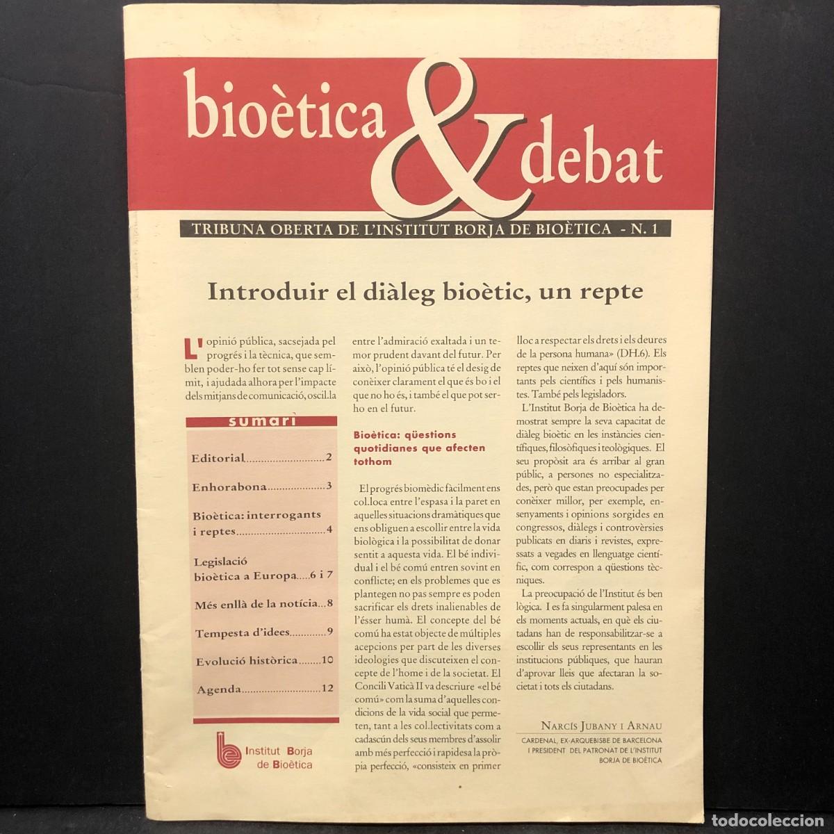 Libros de segunda mano: OMC - BIO&Egrave;TICA & DEBAT - TRIBUNA OBERTA DE L'INSTITUT BORJA DE BIO&Egrave;TICA - N&ordm; 1 / 1644