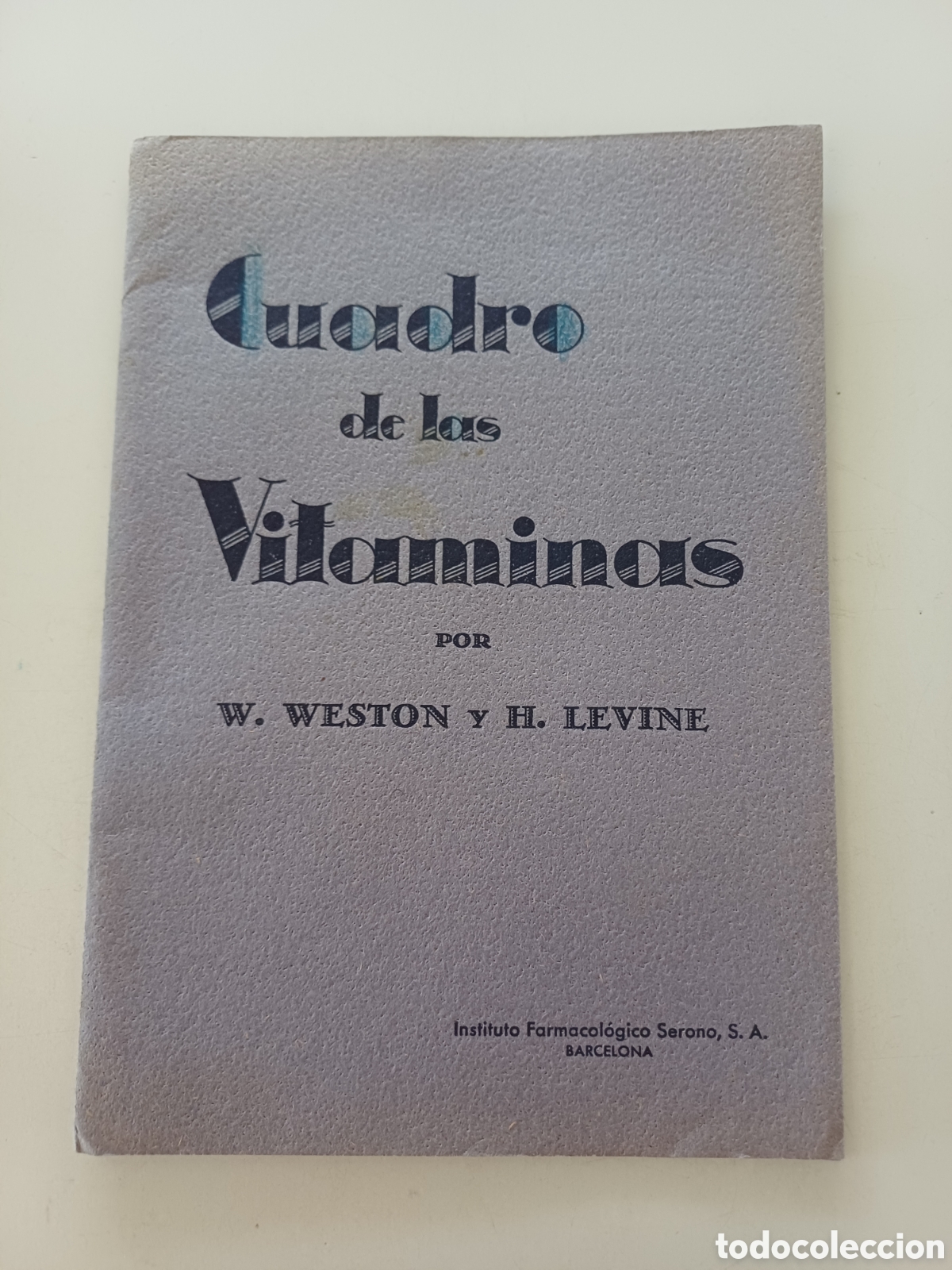 Libros de segunda mano: Cuadro de las vitaminas Weston y Levine DESPLEGABLE