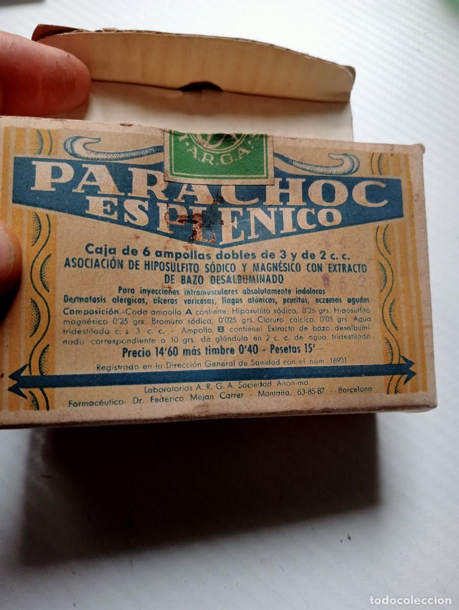 Libros de segunda mano: MEDICAMENTO ANTIGUO PARACHOC ESPLENICO SIN ABRIR FARMACEUTICA TARGA MEDICINA, BOTICA,