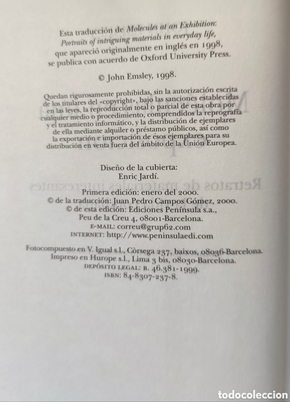 Libros de segunda mano: MOLECULAS EN UNA EXPOSICION, John Emsley - Foto 4