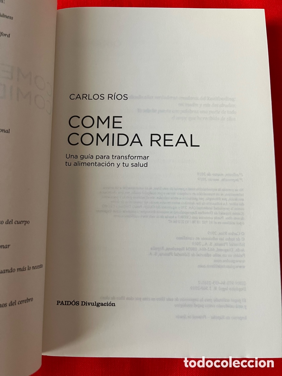 Libros de segunda mano: Libro Come comida real - Carlos R&iacute;os - Foto 4