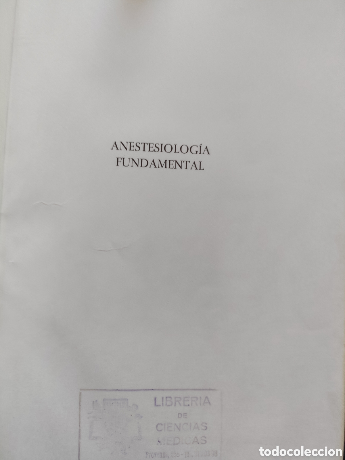 Libros de segunda mano: Anestesia Fundamental