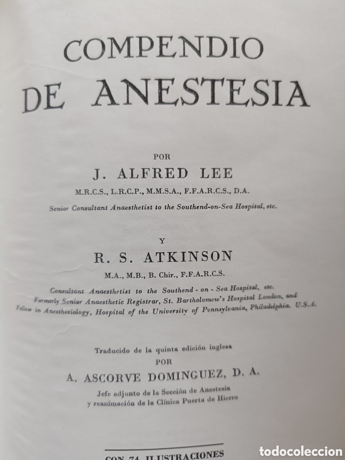 Libros de segunda mano: Compendio anestesiolog&iacute;a a&ntilde;o 1965