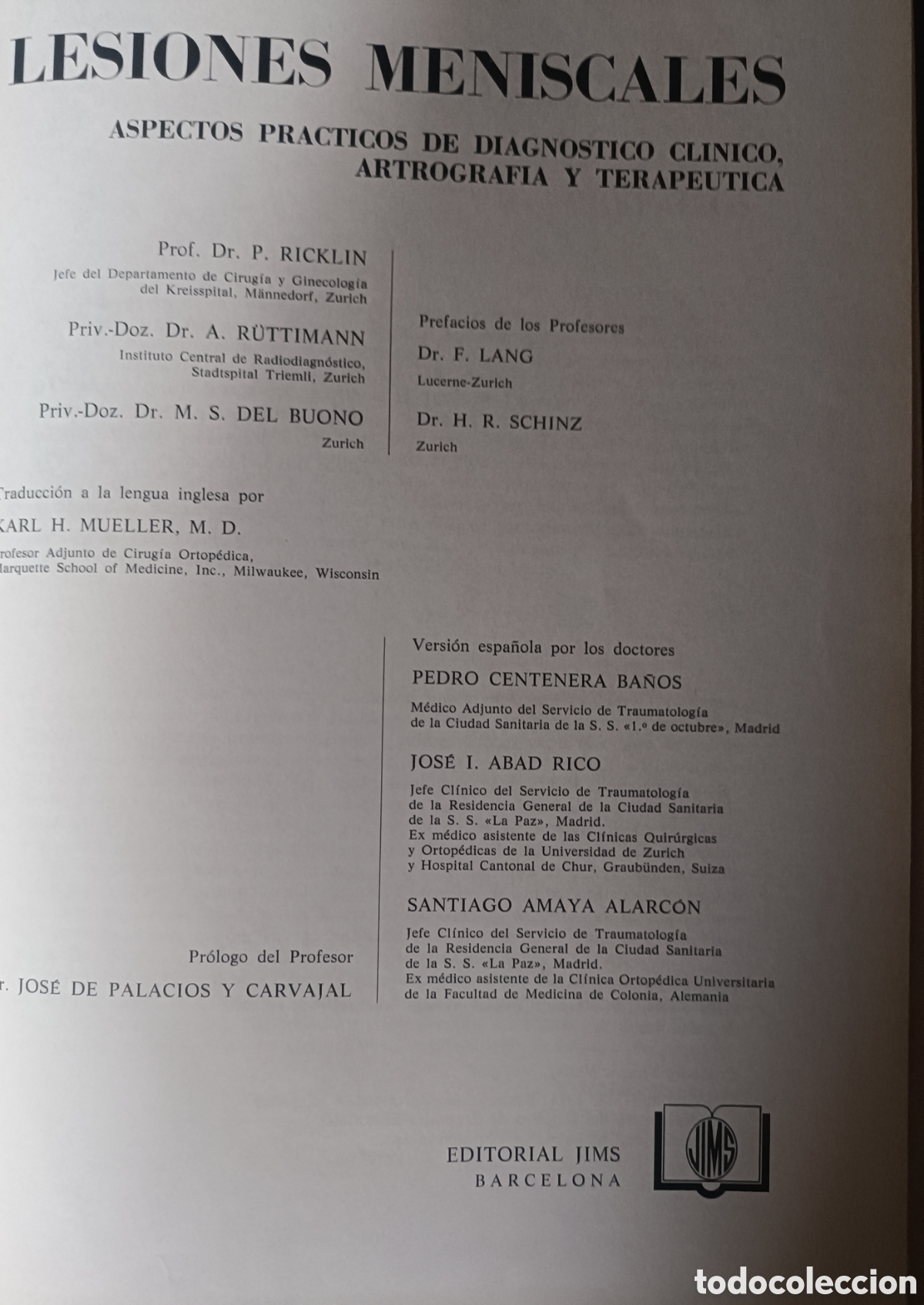 Libros de segunda mano: Libro Lesiones Meniscales P. Ricklin - Foto 2