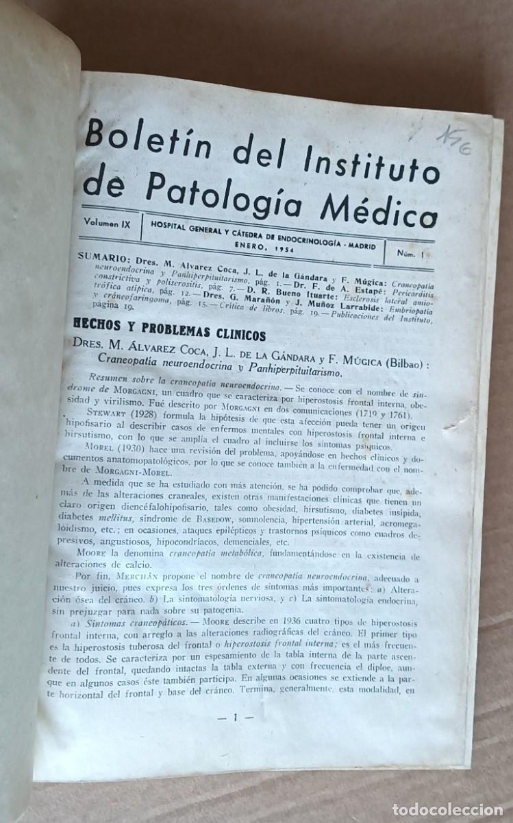 Libros de segunda mano: Bolet&iacute;n del instituto de patolog&iacute;a medica Hospital general y c&aacute;tedra de endocrinolog&iacute;a &ndash; Madrid 1954