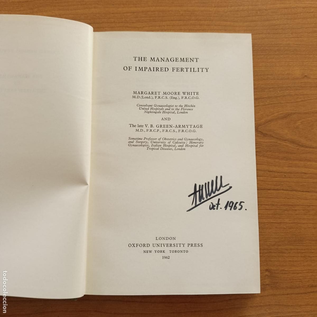 Libros de segunda mano: TRATADO DE FERTILIDAD. THE MANAGEMENT OF IMPAIRED FERTILITY. MARGARET MOORE WHITE, 1962