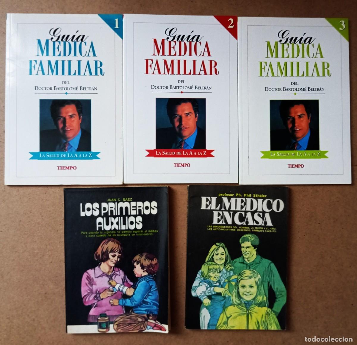 Libros de segunda mano: Lote 5 Libros de Medicina: Guia Medica Familiar (Bartolom&eacute; Beltr&aacute;n), Primeros Auxilios, El Medico en