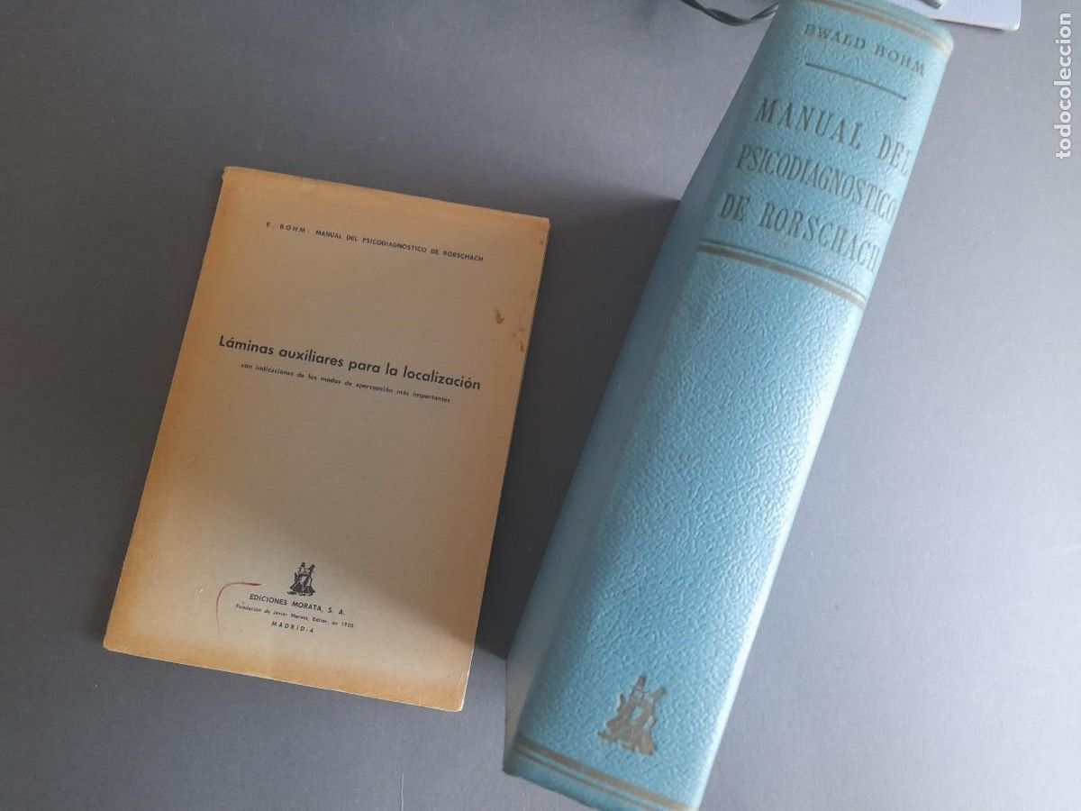 Libros de segunda mano: Manual del psicodiagnostico de rorschach, y l&aacute;minas auxiliares, b&ouml;hm, morata 1968