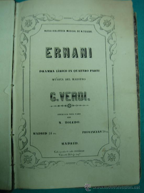 Gebrauchte B&uuml;cher: Libro de musica antiguo. Ernani por C Verdi