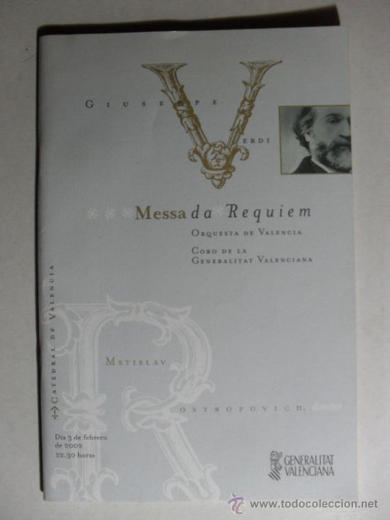 Libros de segunda mano: LIBRETO MESSA DA REQUIEM