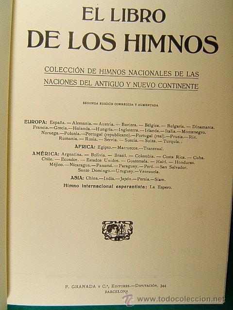 Second hand books: EL LIBRO DE HIMNOS COLECCION NACIONALES ESTADOS-EL LIBRO DE 56 PAISES DEL MUNDO-1907-1996.