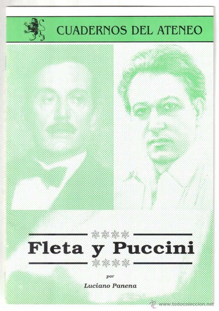Second hand books: Fleta y Puccini. Luciano Panena. Cuadernos del Ateneo de Zaragoza. N.&ordm; 29. 1988