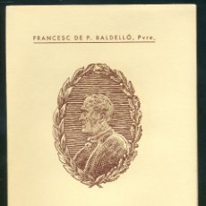 Libros de segunda mano: MN: CINTO I LA MÚSICA - MN. FRANCESC DE P. BALDELLÓ, PVRE