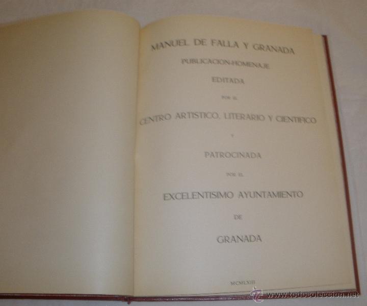 Libros de segunda mano: Manuel de Falla y Granada - Foto 2
