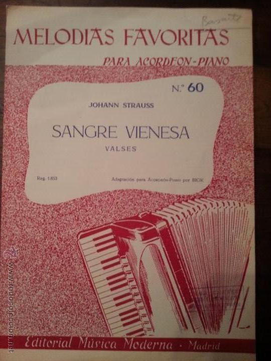 Libros de segunda mano: PARTITURA SANGRE VIENESA .STRAUSS