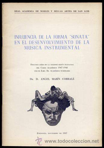 Gebrauchte B&uuml;cher: MAR&Iacute;N CORRAL&Eacute;, Angel.  Influencia de la forma &laquo;Sonata&raquo; ...  1947.