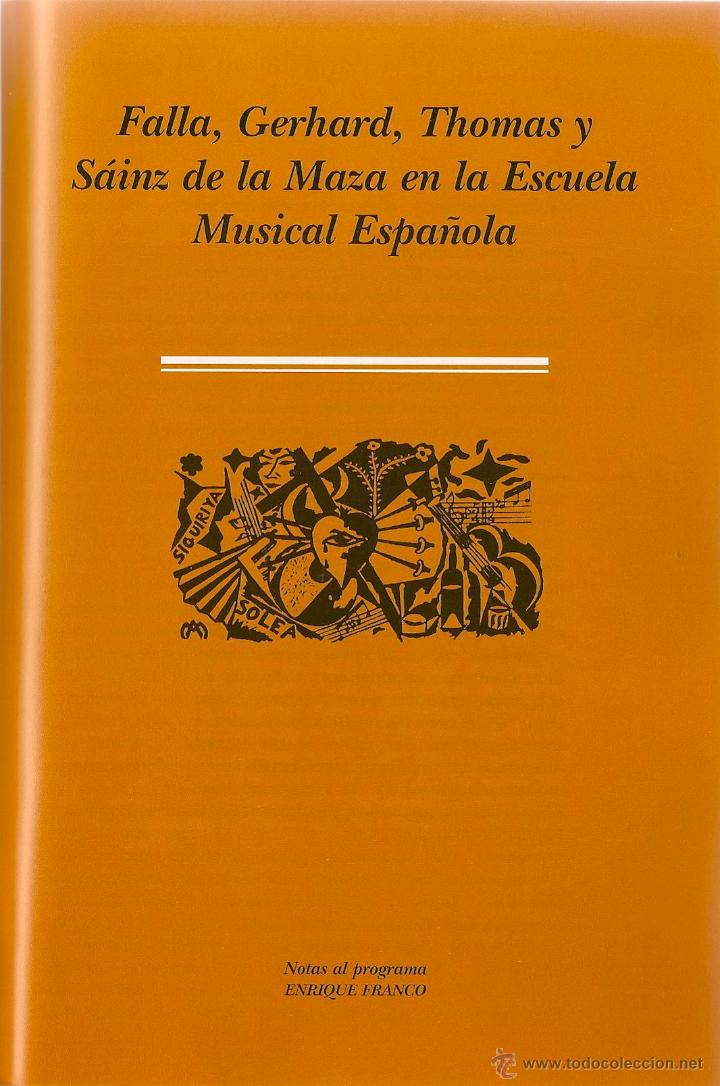 Libros de segunda mano: Falla, Gerhard y su &eacute;poca : ciclo de conciertos / notas al programa, Enrique Franco ; - Foto 2
