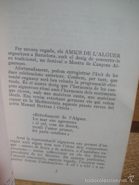 Libros de segunda mano: iii mostra de cancons alguereses - Foto 2