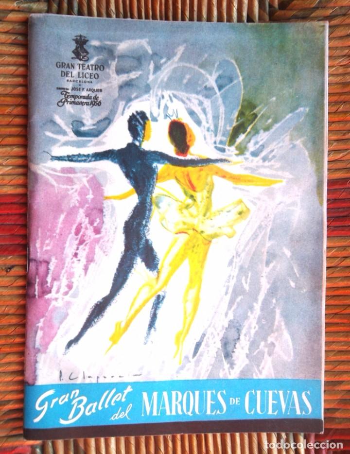Second hand books: Programa Gran Ballet del Marqu&eacute;s de Cuevas 1956 Gran Teatro del Liceo impecable v foto