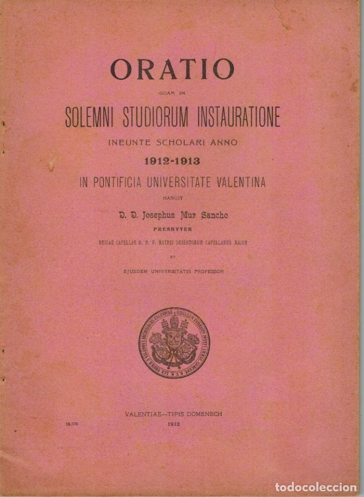 Second hand books: ORATIO Quam in SOLEMNI STUDIORUM INSTAURATIONE, Ineunte Scholari anno 19212 - 1913