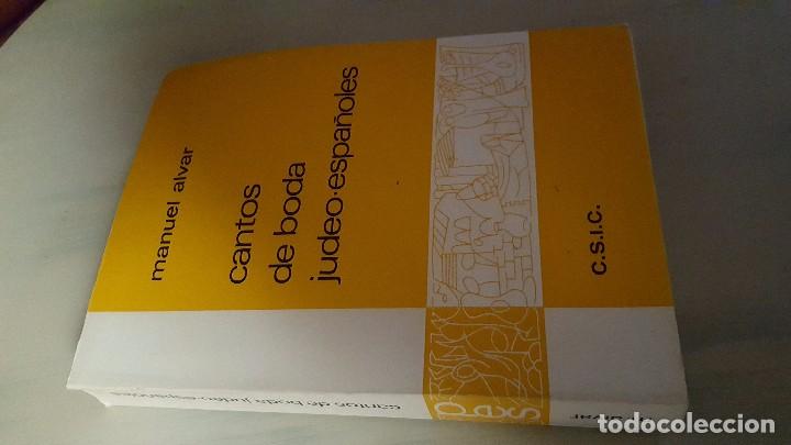 Second hand books: CANTOS DE BODA JUDEO-ESPAÑOLES. MANUEL ALVAR.