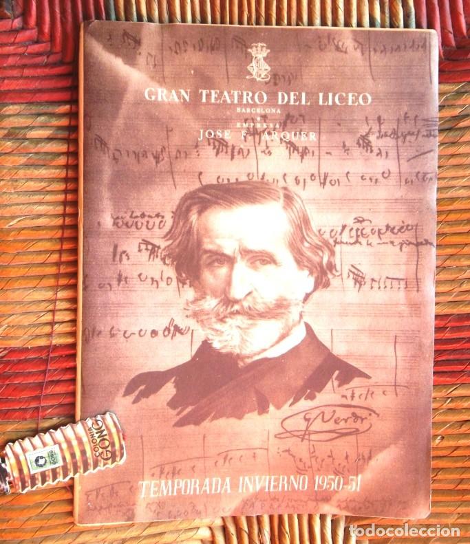 Libri di seconda mano: Gran Teatro del Liceo Temporada invierno 1950-51 Nabucco, Verdi + publicitat Col&ograve;nia Gong
