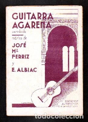 Libri di seconda mano: GUITARRA AGARENA. PASODOBLE. - FERRIZ, JOSE MARIA / ALBIAC, E.- A-MU-761.