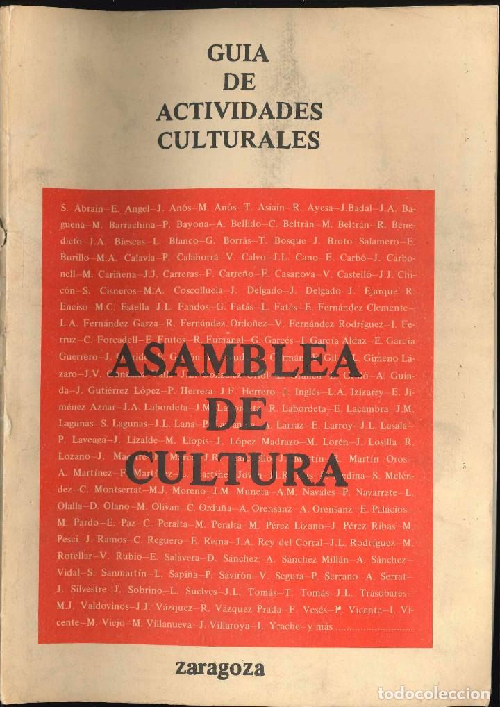 Gebrauchte B&uuml;cher: GUIA DE ACTIVIDADES CULTURALES ZARAGOZA ASAMBLEA DE CULTURA ZARAGOZA,