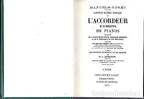 Libri di seconda mano: NOUVEAU MANUEL COMPLET DE L'ACCORDEUR ET DU REPARATEUR DE PIANOS, TRAITANT DE LA FACTURE DES PIANOS