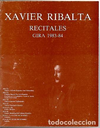 Gebrauchte B&uuml;cher: XABIER RIBALTA. RECITALES. GIRA 1983-84. - RIBALTA, Xavier.