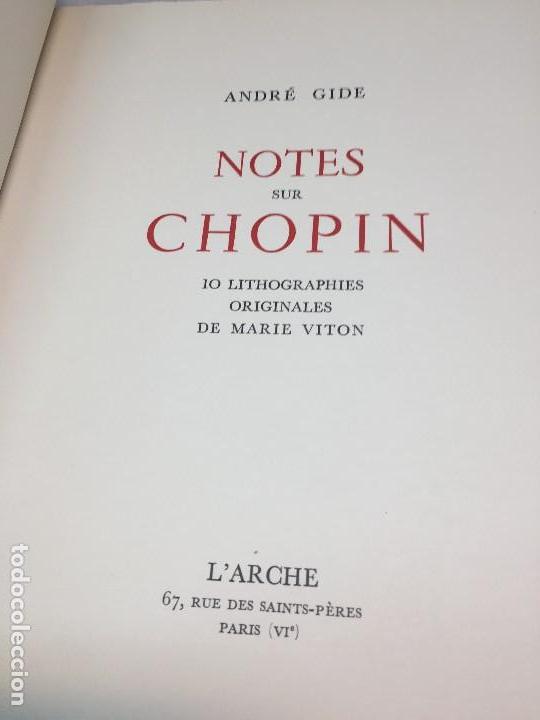 Libros de segunda mano: Notes sur Chop&iacute;n Andr&eacute; Gide 1948 - Foto 1