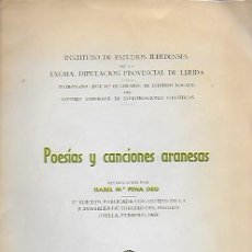 Libros de segunda mano: POESÍAS Y CANCIONES ARANESAS / I. Mª PENA. LLEIDA : IEI, 1968. 23X17CM. 8 P.