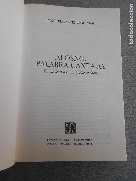 Libros de segunda mano: ALOSNO, PALABRA CANTADA - Foto 2