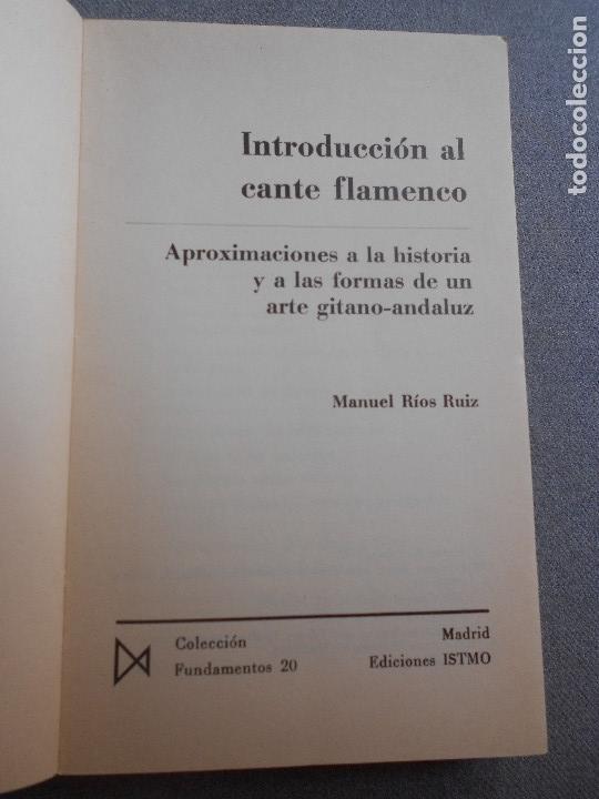 Libros de segunda mano: INTRODUCCION AL CANTE FLAMENCO - Foto 2