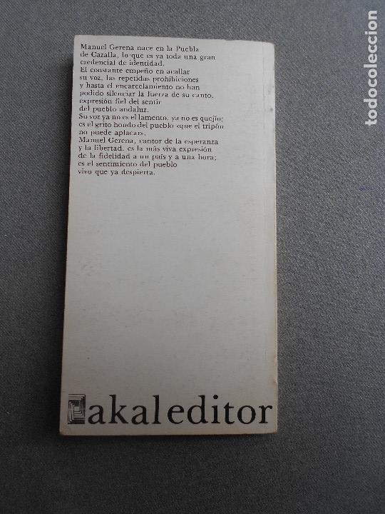Libros de segunda mano: MANUEL GERENA, CANTANDO A LA LIBERTAD. - Foto 5