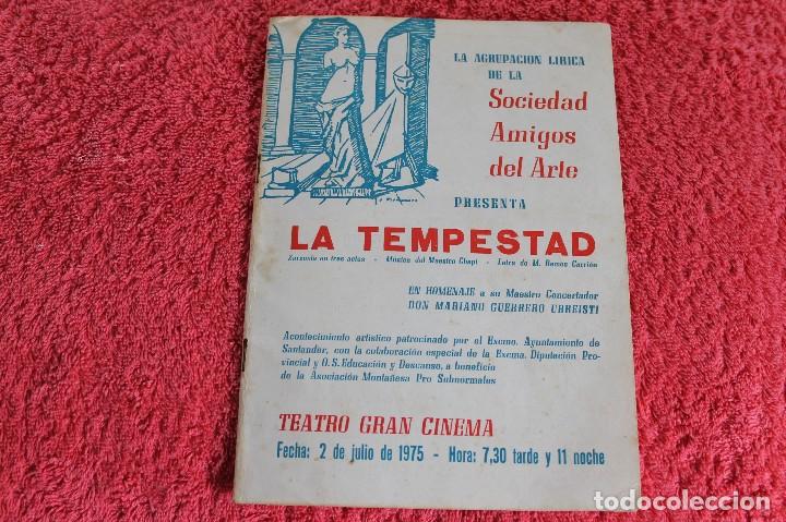 Libros de segunda mano: LA TEMPESTAD-SOCIEDAD AMIGOS DEL ARTE-HOMENAJE D.MARIANO GUERRERO-1975