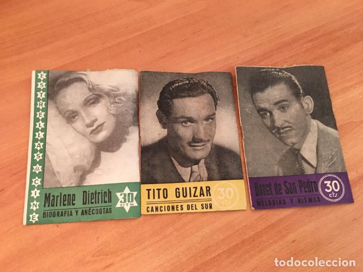 Gebrauchte B&uuml;cher: LOTE 3 LIBRETOS MARLENE DISTRICH TITO GUIZAR BONET DE SAN PEDRO 13 x 9 cm (CRIP1)