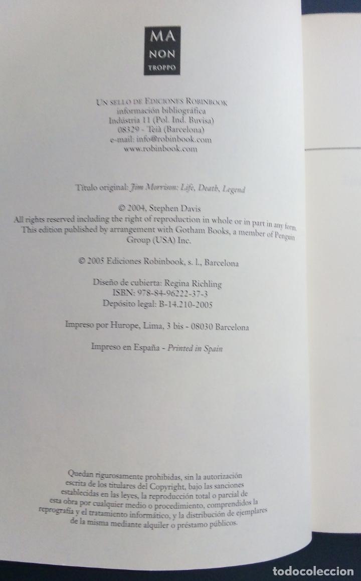 Libros de segunda mano: EL ENIGMA JIM MORRISON - STEPHEN DAVIS - 2005. - Foto 4
