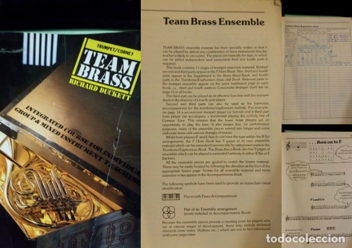 Second hand books: REVISTA TRUMPET/CORNET TEAM BRASS RICHARD DUCKETT, MANUAL ENSE&Ntilde;ANZA.INCLUYE PARTITURAS.