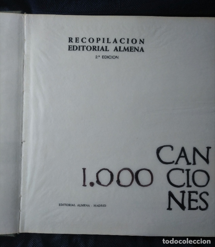 Libros de segunda mano: Mil canciones espa&ntilde;olas, VVAA, 1978 - Foto 3
