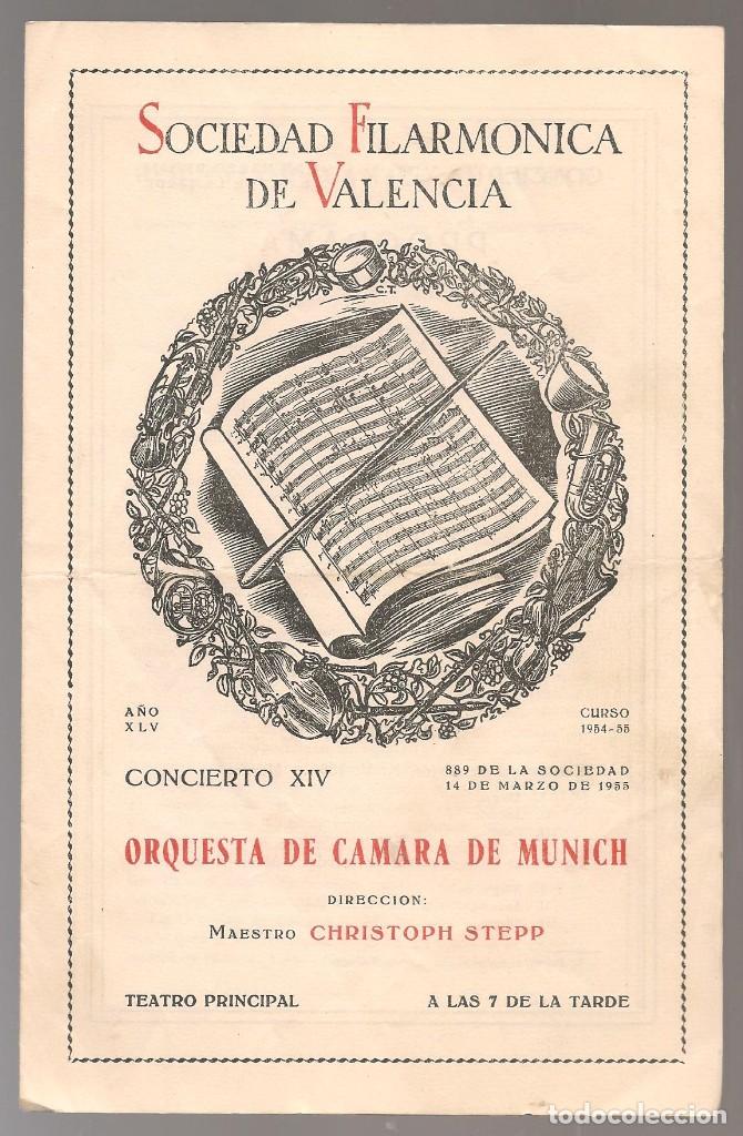 Gebrauchte B&uuml;cher: S. FILARMONICA DE VALENCIA CONCIERTO XIV, 1955 ,ORQUESTA DE CAMARA DE MUNICH dtor CHRISTOPH
