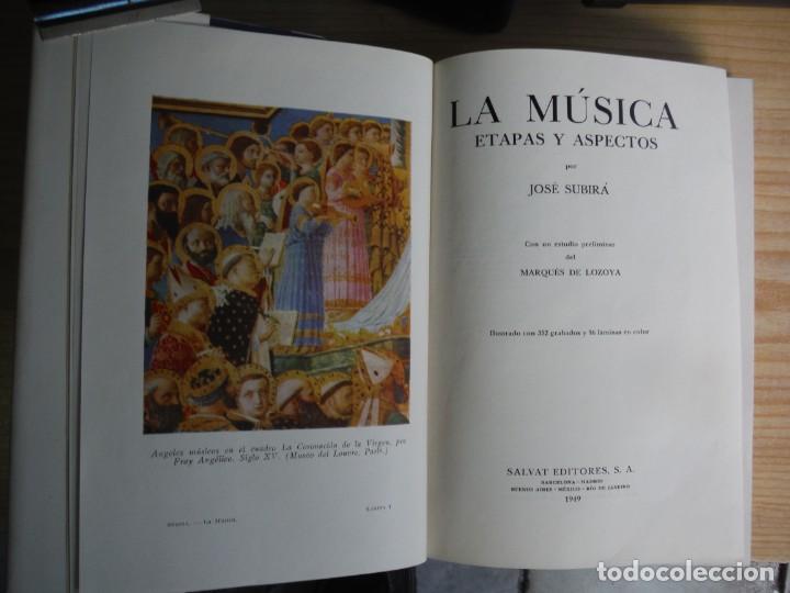 Libri di seconda mano: SUBIRA, Jos&egrave;. - LA MUSICA. ETAPAS Y ASPECTOS