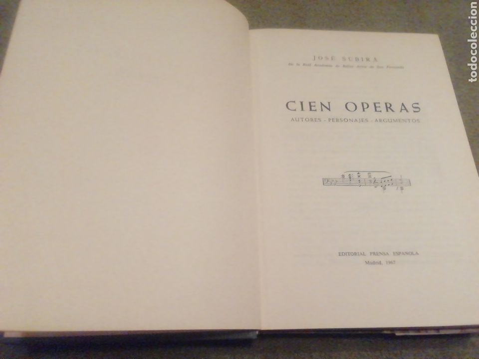 Libros de segunda mano: 100 operas. Jos&eacute; Subir&aacute;. 1967. - Foto 1