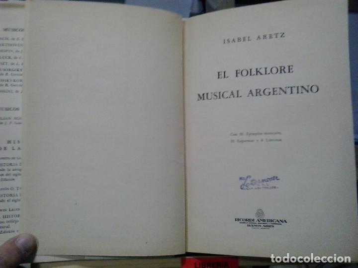 Libros de segunda mano: El folklore m&uacute;sical argentino. Isabel Aretz - Foto 3
