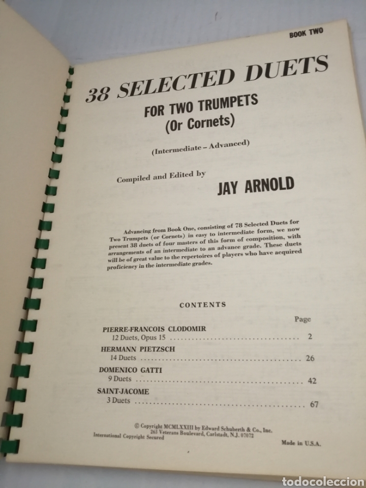 Libros de segunda mano: 38 Selected Duets for Two Trumpets (or Cornets) Book Two: Intermediate - Advanced - Foto 4