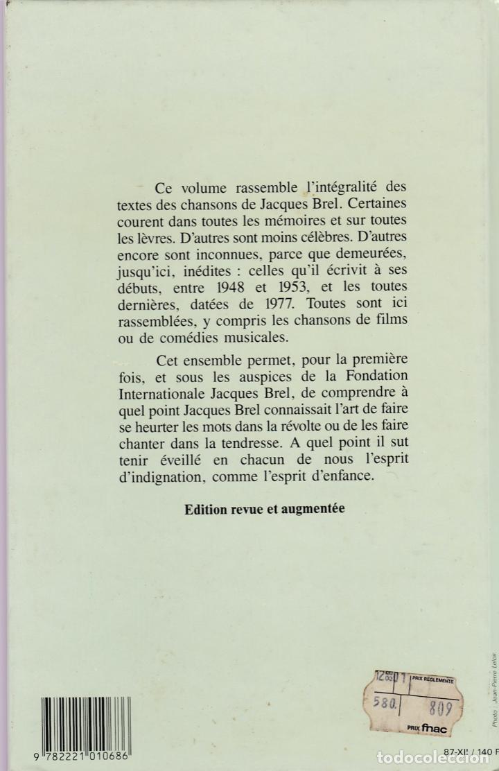 Libros de segunda mano: Oeuvre int&eacute;grale / Jacques Brel - Foto 2