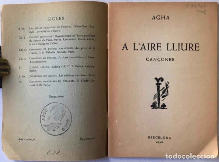 Libros de segunda mano: A LAIRE LLIURE. CAN&Ccedil;ONER. - AGHA. - Foto 2